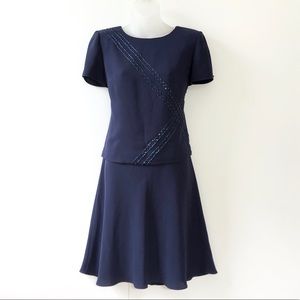 Donna Morgan Embellished Faux Two Piece Dress